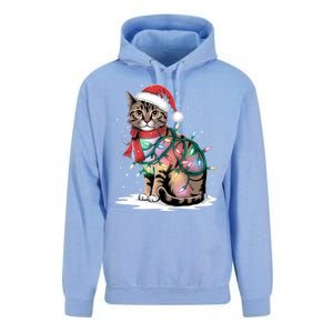 Cat Christmas Santa Hat For Mom Dad Cat Lover Xmas Cat Gift Unisex Surf Hoodie