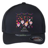 Colorful Calavera Skulls Celebration Mexican Holiday Flexfit Unipanel Trucker Cap