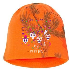 Colorful Calavera Skulls Celebration Mexican Holiday Kati - Camo Knit Beanie