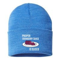 Canned Cranberry Sauce Is Right Jellied And Sliced Funny Gift Sustainable Knit Beanie