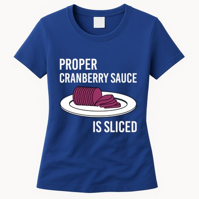 Canned Cranberry Sauce Is Right Jellied And Sliced Funny Gift Womens T-Shirt