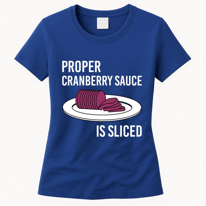 Canned Cranberry Sauce Is Right Jellied And Sliced Funny Gift Womens T-Shirt