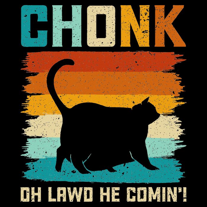 Chonk Cat Scale Meme Funny Retro Style Vintage Cats Memes Full-Length Apron With Pockets