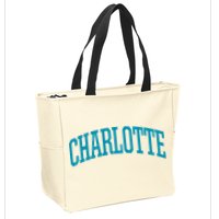 Charlotte Charlotte Sports Collegestyle Zip Tote Bag