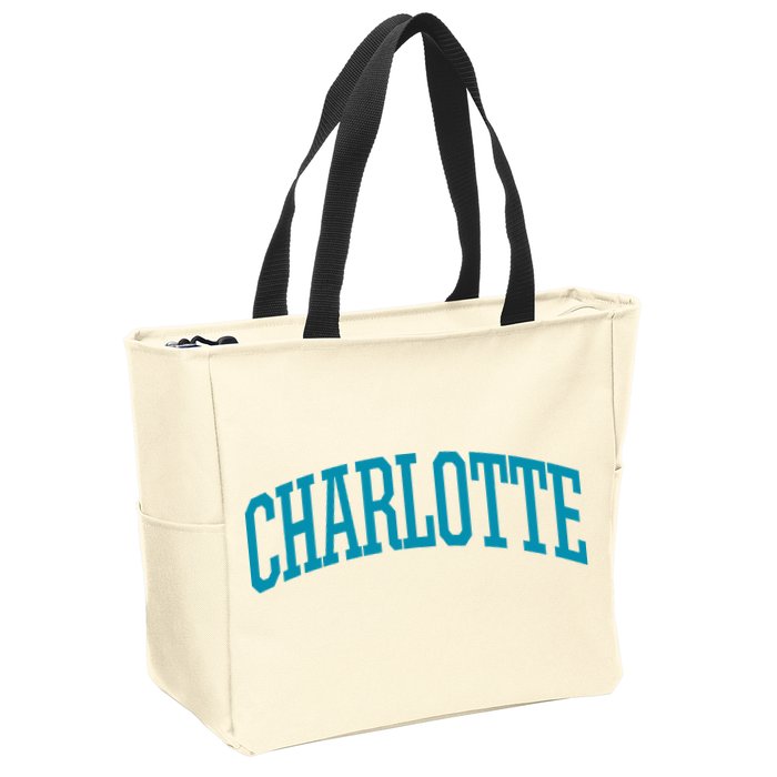 Charlotte Charlotte Sports Collegestyle Zip Tote Bag