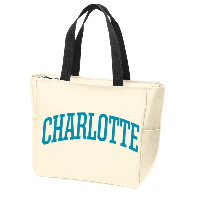 Charlotte Charlotte Sports Collegestyle Zip Tote Bag