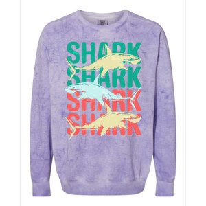 Cool Colorful Sharks Colorblast Crewneck Sweatshirt