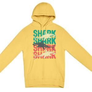 Cool Colorful Sharks Premium Pullover Hoodie