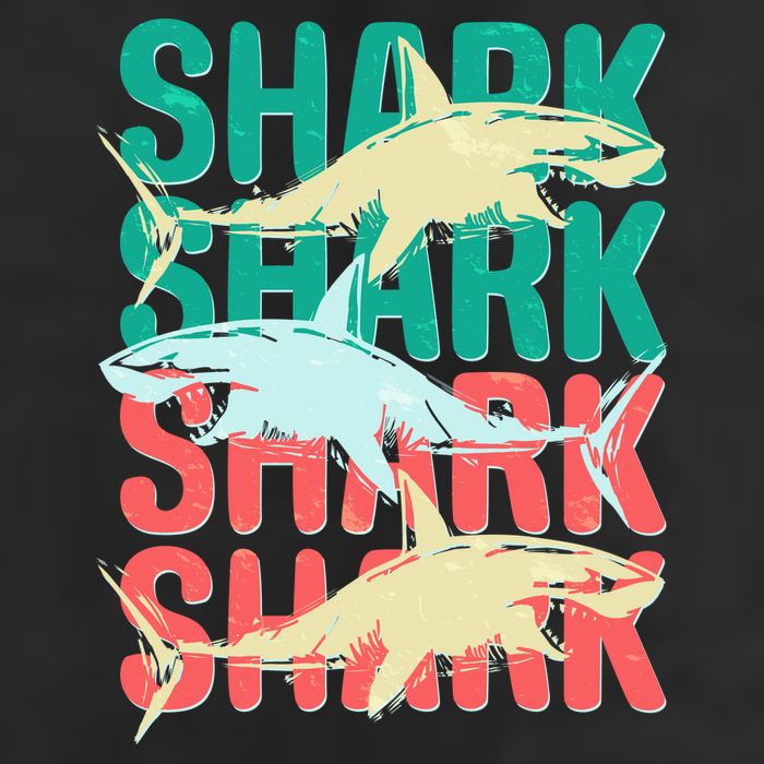 Cool Colorful Sharks 7 Panel Mesh Trucker Snapback Hat