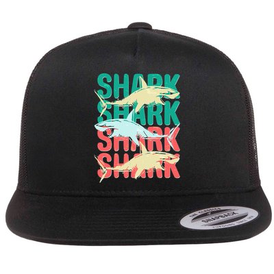 Cool Colorful Sharks Flatbill Hat