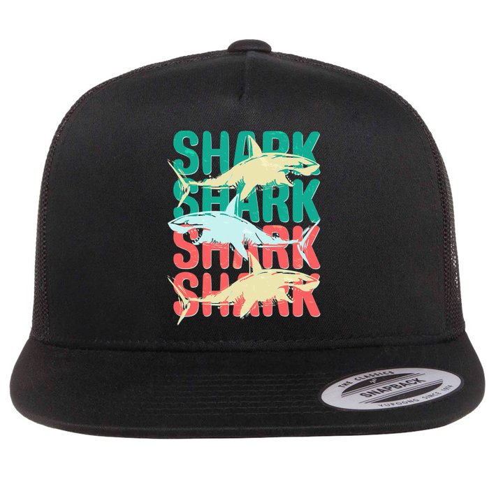 Cool Colorful Sharks Flatbill Hat