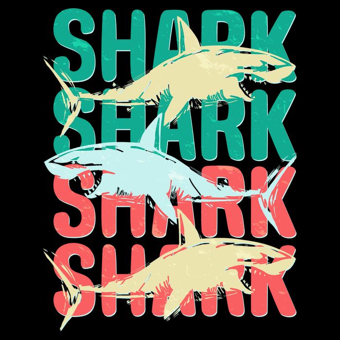 Cool Colorful Sharks Flatbill Hat