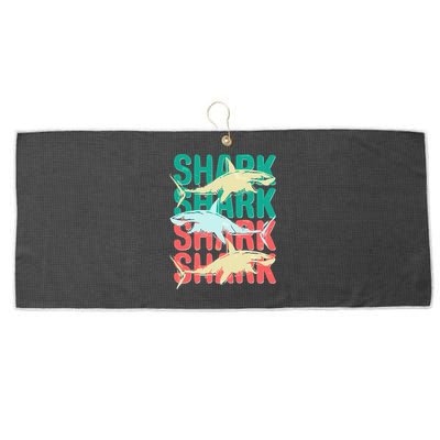 Cool Colorful Sharks Large Microfiber Waffle Golf Towel