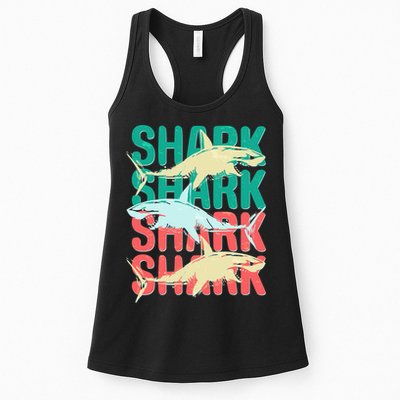 Cool Colorful Sharks Womens Tank Top