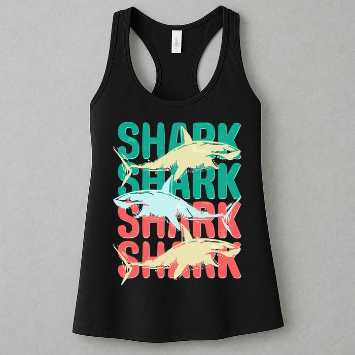 Cool Colorful Sharks Womens Tank Top