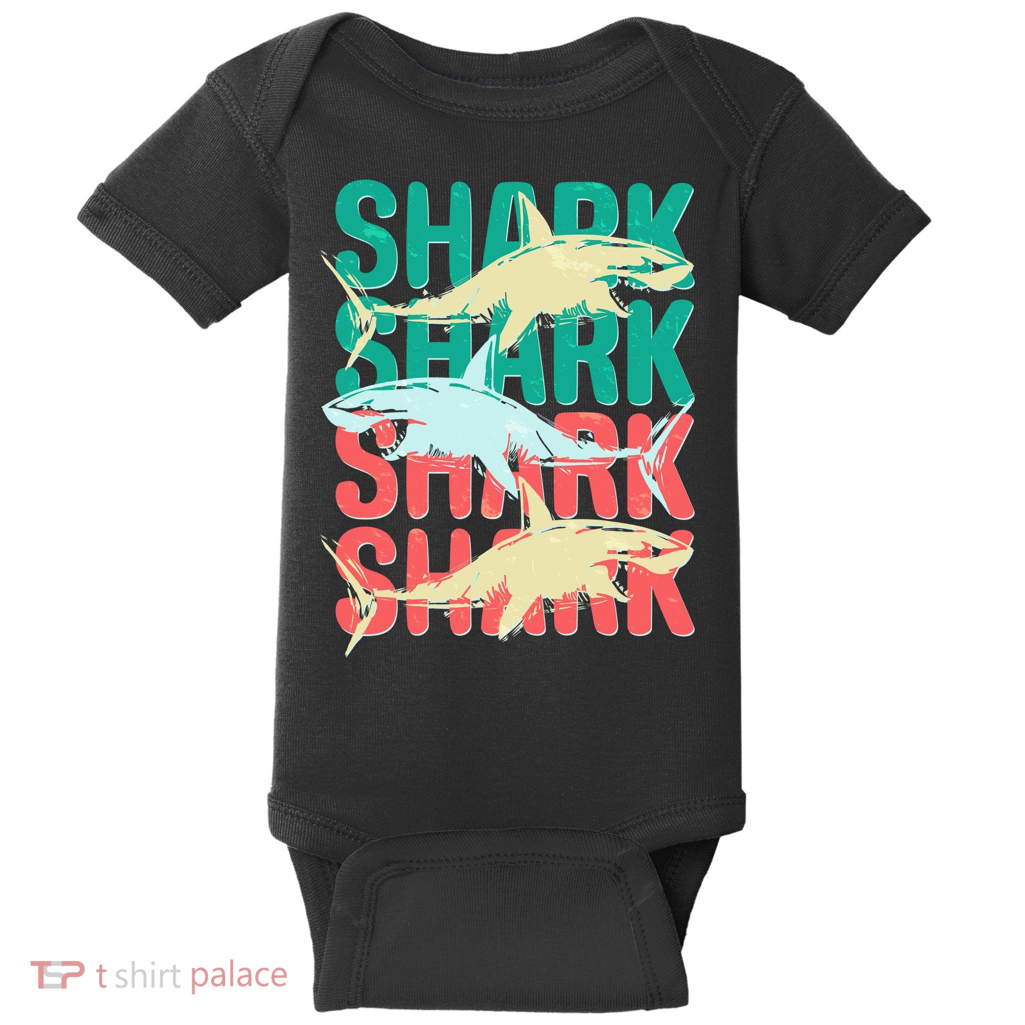 Cool Colorful Sharks Baby Bodysuit