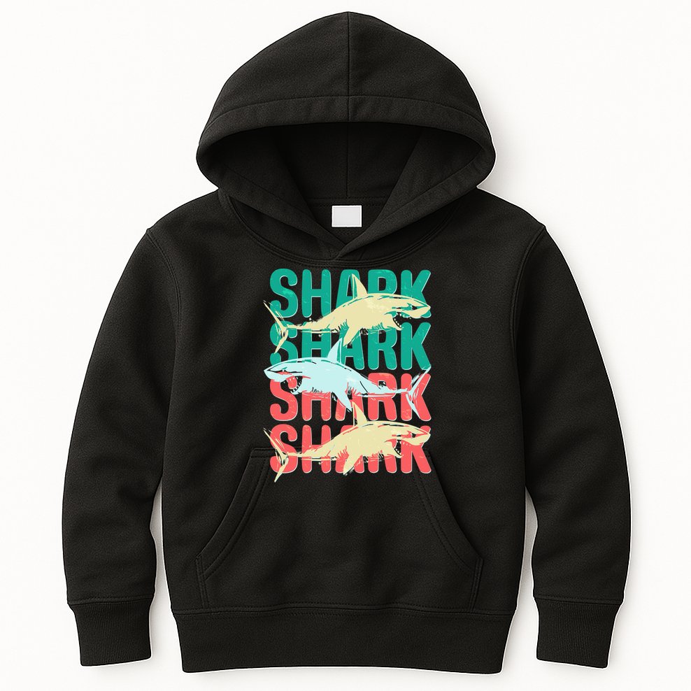 Cool Colorful Sharks Kids Hoodie