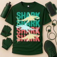 Cool Colorful Sharks Cooling Performance Crew T-Shirt