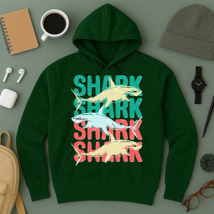 Cool Colorful Sharks Hoodie