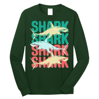 Cool Colorful Sharks Long Sleeve Shirt