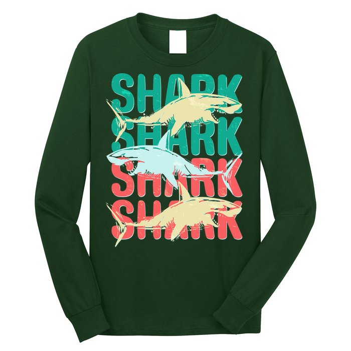 Cool Colorful Sharks Long Sleeve Shirt