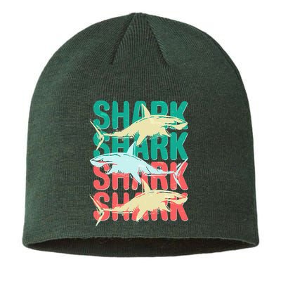 Cool Colorful Sharks Sustainable Beanie