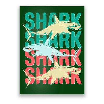 Cool Colorful Sharks Poster