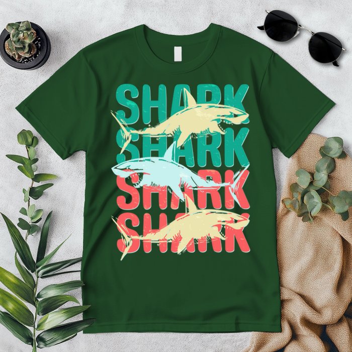 Cool Colorful Sharks Premium T-Shirt