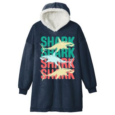 Cool Colorful Sharks Hooded Wearable Blanket