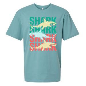 Cool Colorful Sharks Sueded Cloud Jersey T-Shirt