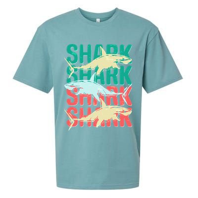 Cool Colorful Sharks Sueded Cloud Jersey T-Shirt