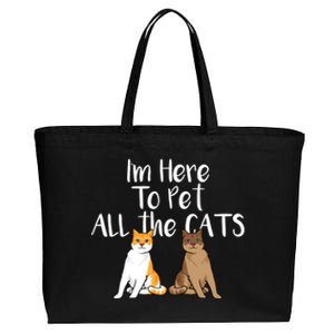 Cute Cat Saying Design For CatLovers And Cat Moms Gift Cotton Canvas Jumbo Tote