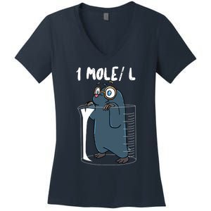 Chemistry Chemist Student Science Teacher Mole Women's V-Neck T-Shirt