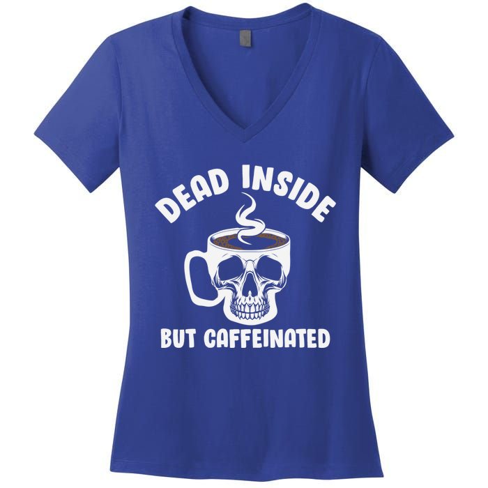 Coffee Cup Skeleton Funny Coffee Graphic Plus Size Gift Women's V-Neck T-Shirt