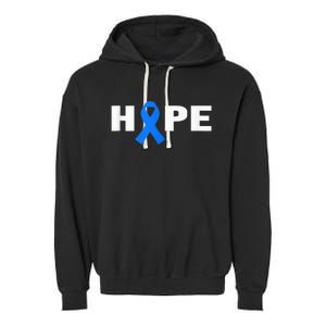 Colon Cancer Shirt - Hope Colorectal Cancer Awareness Garment-Dyed Fleece Hoodie