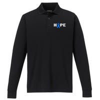 Colon Cancer Shirt - Hope Colorectal Cancer Awareness Performance Long Sleeve Polo