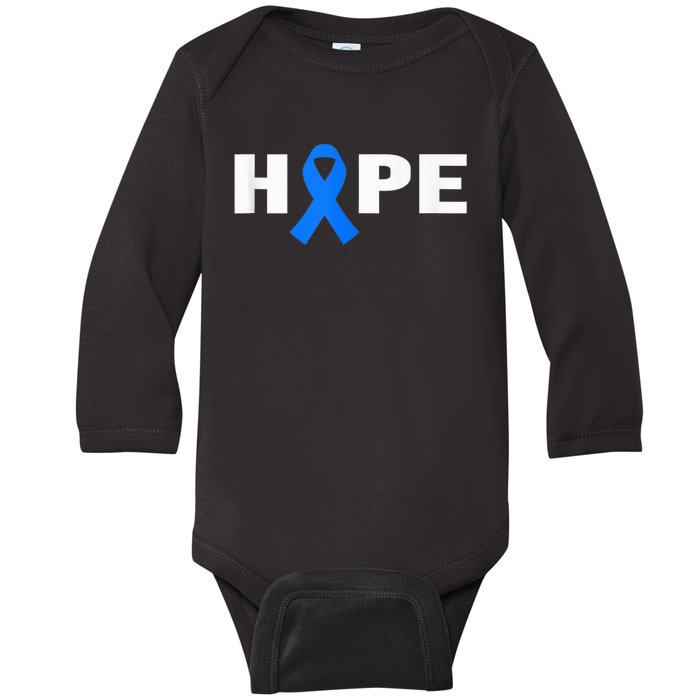 Colon Cancer Shirt - Hope Colorectal Cancer Awareness Baby Long Sleeve Bodysuit