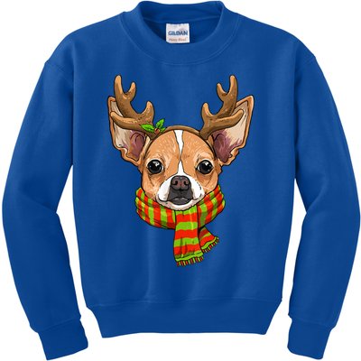 Chihuahua Christmas Santa Clause Dog Reindeer Xmas Dog Lover Gift Kids Sweatshirt