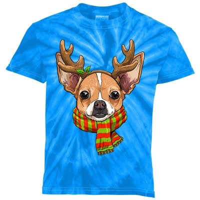 Chihuahua Christmas Santa Clause Dog Reindeer Xmas Dog Lover Gift Kids Tie-Dye T-Shirt