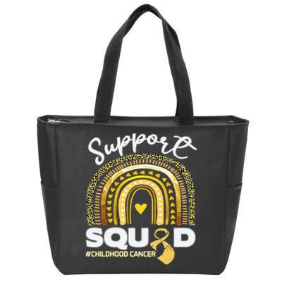 Childhood Cancer Support Squad Gold Ribbon Zip Tote Bag