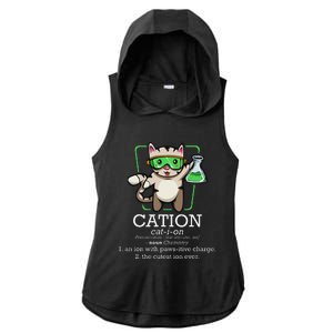 Cation Cute Science Cat Pawsitive Element Chemistry Teacher Ladies PosiCharge Tri-Blend Wicking Draft Hoodie Tank