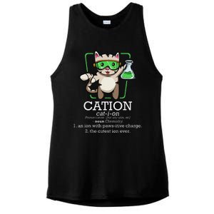 Cation Cute Science Cat Pawsitive Element Chemistry Teacher Ladies PosiCharge Tri-Blend Wicking Tank