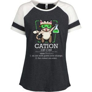 Cation Cute Science Cat Pawsitive Element Chemistry Teacher Enza Ladies Jersey Colorblock Tee