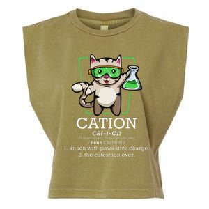 Cation Cute Science Cat Pawsitive Element Chemistry Teacher Garment-Dyed Women's Muscle Tee