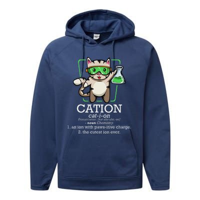 Cation Cute Science Cat Pawsitive Element Chemistry Teacher Performance Fleece Hoodie