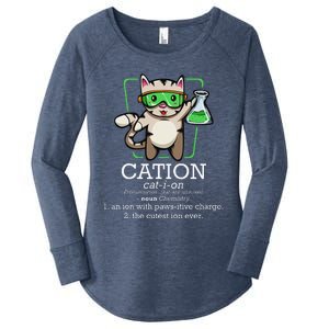 Cation Cute Science Cat Pawsitive Element Chemistry Teacher Women's Perfect Tri Tunic Long Sleeve Shirt