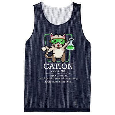 Cation Cute Science Cat Pawsitive Element Chemistry Teacher Mesh Reversible Basketball Jersey Tank