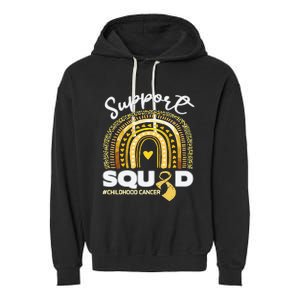 Childhood Cancer Support Squad Gold Ribbon Garment-Dyed Fleece Hoodie