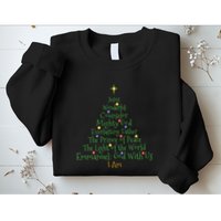 Christian Christmas Shirts Bible Names Of Jesus Tree Shaped Sweatshirt