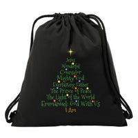 Christian Christmas Shirts Bible Names Of Jesus Tree Shaped Drawstring Bag